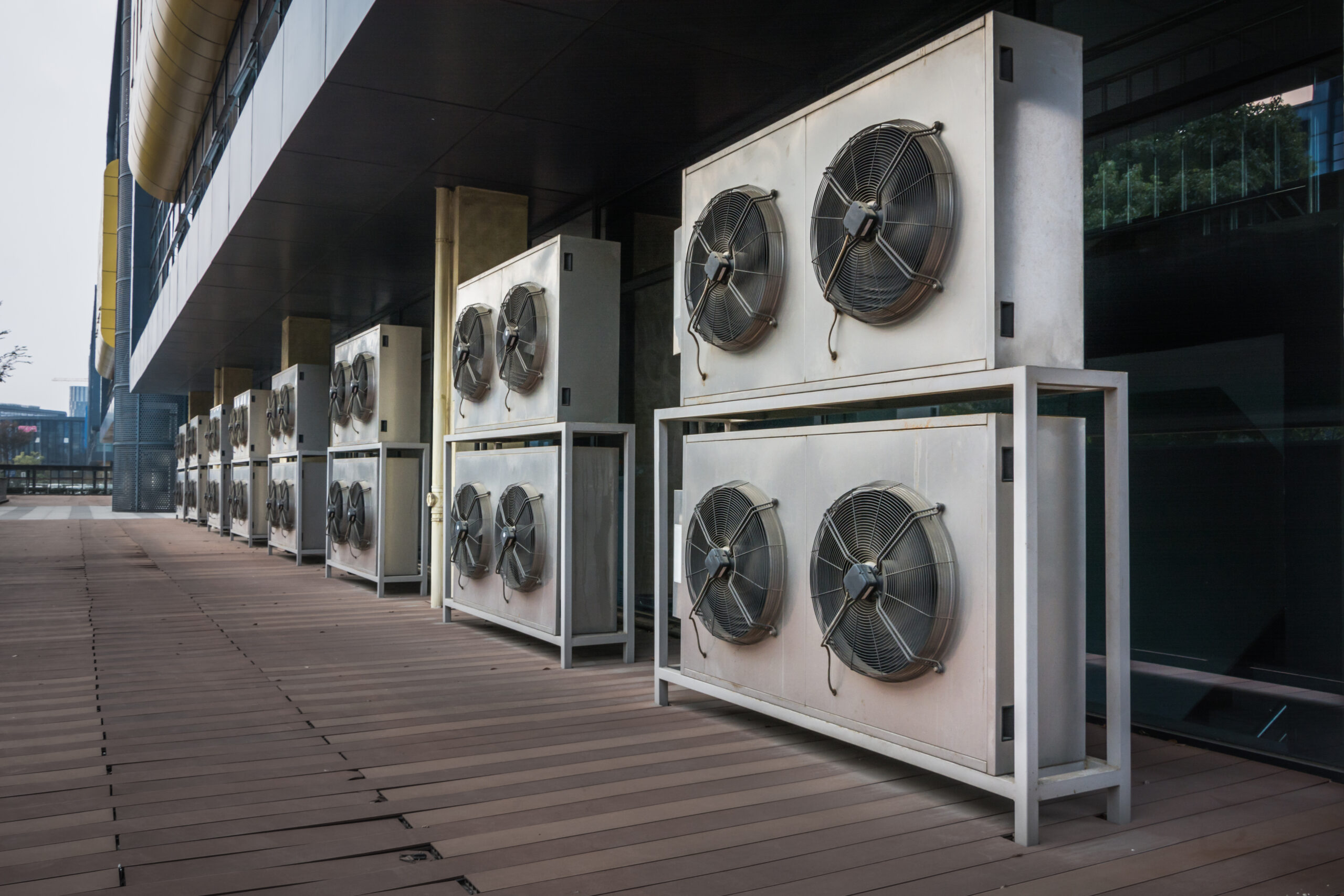 Air conditioner compressor installed in old building